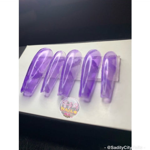 The Translucent Purple Crystal Full Set Press-On Nails by Sadity City Nails X Teen Fashion