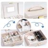 Large Jewelry Box Organizer Girls PU Leather Drawer Jewellery Boxes Earrings Ring Necklace Jewelry Storage Case Casket