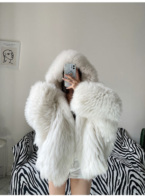 Winter Shaggy Hairy Thick Warm Soft Colored Faux Fur Jacket