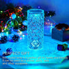 LED Crystal Table Lamp Rose Light Projecto 3/16 Colors Touch Adjustable Romantic Diamond Atmosphere Light USB Touch Night Light