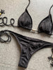 Zrtak Tie Waist Women&#39;S Swimsuit Sexy Bikini Solid Beachwear Summer Bathing Suit Push Up Swimwear High Cut Thong Bikinis Sets