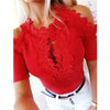 Women Lace Blouse Short Sleeve Blouses And Tops