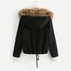 Fleece Lined Jacket With Faux Fur Trim Coat