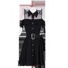 Teen Fashion Black Turn-down Collar Short Chic Mini Dress
