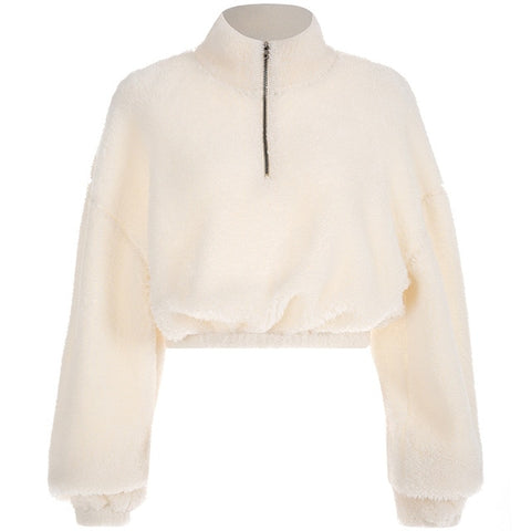 Hye Fashion Multi-Color Faux Fur Coat Zip Up Jacket