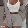Cute Outfit Pajama Sets Hooded Robe + Shorts