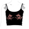 Summer Sexy Crop Tops For Women Straps Sleeveless Camis Pattern Dragon Fitness Tight Tank Tops