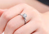 Luxury Classic 1 Carat Lab Diamond Ring With Certificate 18KRGP Stamp White Gold