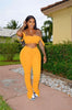 Spaghetti Strap Off Shoulder Tube Top and Skinny Pants Set Two Piece Matching Set Tracksuit