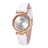 Women Leather Casual Watch Luxury Analog Quartz Crystal Wristwatch Bracelet