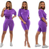 Lemon Gina Summer Women Short Sleeve O-Neck Tee Top s Two Piece Set Sporty Active Tracksuit Outfit