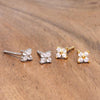 Sterling Silver Stud Earrings Cute Zircon ear bone nail Mini Crystal Flower Pierced Earrings Fashion Jewelry