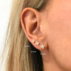 Sterling Silver Stud Earrings Cute Zircon ear bone nail Mini Crystal Flower Pierced Earrings Fashion Jewelry