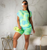 Womens Summer Short Sleeve Print Bodycon Outfits