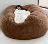 Giant Fluffy Fur Bean Bag Bed Slipcover Case Floor Seat Couch Futon Lazy Sofa Recliner Pouf