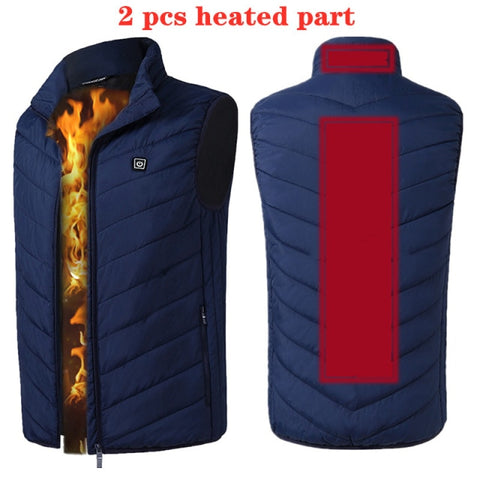 New Men Women Cotton Coat USB Smart Electric Heated Jackets Winter Thicken Down Hooded Outdoor Hiking Ski Clothing 6XL