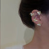 Silver Plated Metal Leaf Butterfly Clip Earrings for Women Ear Clips Without Piercing Sparkling Zircon Ear Cuff Fashion Jewelry