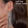 Silver Plated Metal Leaf Butterfly Clip Earrings for Women Ear Clips Without Piercing Sparkling Zircon Ear Cuff Fashion Jewelry